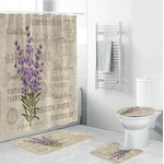 Rideaux-de-douche-motif-lavande-belles-fleurs-ensemble-de-tapis-de-bain-pi-destal-antid-rapant