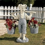 Statue-de-Pot-de-fleur-pour-petite-fille-d-coration-artisanale-joli-panier-de-fleurs-ornement