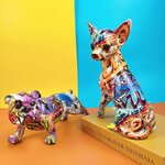 Sculpture-de-Graffiti-color-e-nordique-Statue-moderne-de-chien-Chihuahua-bouledogue-peint-d-coration-de