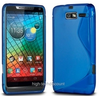 Housse etui coque silicone gel BLEU pour Motorola Razr i XT890 + film ecran