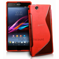 Housse etui coque silicone gel pour Sony Xperia Z Ultra + film ecran - ROUGE