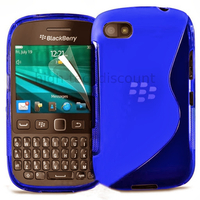 Housse etui coque pochette silicone gel pour Blackberry 9720 + film ecran - BLEU