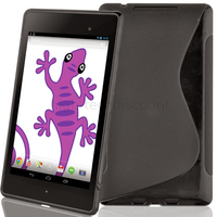 Housse etui coque silicone gel pour Google Nexus 7 2013 (version 2) + film ecran - NOIR
