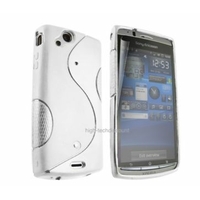 Housse etui coque silicone gel BLANC pour Sony Ericsson Xperia Arc / Arc S + film ecran
