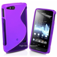 Housse etui coque silicone gel MAUVE pour Sony Xperia Go + film ecran