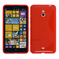 Housse etui coque pochette silicone gel pour Nokia Lumia 1320 + film ecran - ROUGE