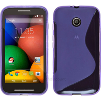 Housse etui coque pochette silicone gel pour Motorola Moto E + film ecran - MAUVE