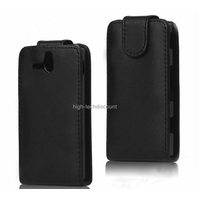 Housse etui coque simili cuir NOIR pour Sony Xperia U + film ecran