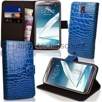 Housse etui coque portefeuille pour Samsung Galaxy Note 3 n9000 n9005 + film ecran - BLEU