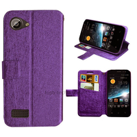 Housse etui coque pochette portefeuille pour Wiko Cink Slim 1 et 2 + film ecran - MAUVE