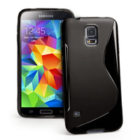 Housse etui coque pochette silicone gel sline pour Samsung Galaxy S5 i9600 + film ecran - NOIR