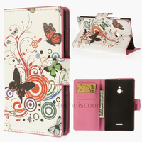 Housse etui coque pochette portefeuille PU cuir pour Nokia XL + film ecran - PAPILLONS