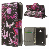 Housse etui coque pochette portefeuille PU cuir pour Nokia Lumia 530 + film ecran - FLEURS N