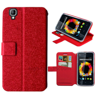 Housse etui coque pochette portefeuille pour Wiko Sunset + film ecran - ROUGE