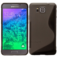Housse etui coque silicone gel fine pour Samsung Galaxy Alpha G850F + film ecran - NOIR