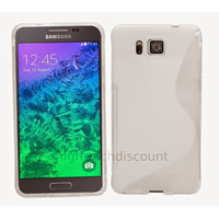 Housse etui coque silicone gel fine pour Samsung Galaxy Alpha G850F + film ecran - BLANC