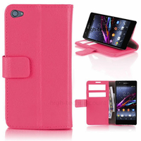 Housse etui coque pochette portefeuille PU cuir pour Sony Xperia Z3 Compact + film ecran - ROSE