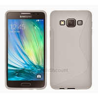 Housse etui coque pochette silicone gel fine pour Samsung Galaxy A3 + film ecran - BLANC