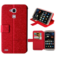 Housse etui coque pochette portefeuille pour Huawei Ascend Mate 7 + film ecran - ROUGE