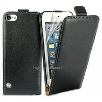 Housse etui coque cuir NOIR pour Apple iPod Touch 5 5G + film ecran