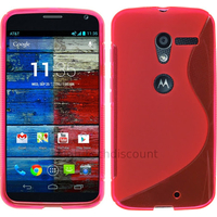 Housse etui coque pochette silicone gel pour Motorola Moto X + film ecran - ROSE