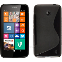 Housse etui coque pochette silicone gel fine pour Nokia Lumia 630 635 + film ecran - NOIR