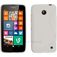 Housse etui coque pochette silicone gel fine pour Nokia Lumia 630 635 + film ecran - BLANC