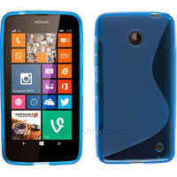 Housse etui coque pochette silicone gel fine pour Nokia Lumia 630 635 + film ecran - BLEU