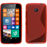 Housse etui coque pochette silicone gel fine pour Nokia Lumia 630 635 + film ecran - ROUGE