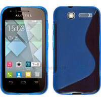 Housse etui coque silicone gel pour Alcatel One Touch Pop C1 4016D + film ecran - BLEU