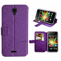 Housse etui coque pochette portefeuille pour Wiko Bloom + film ecran - MAUVE