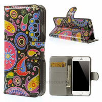 Housse etui coque pochette portefeuille PU cuir pour Apple iPhone 6S (4.7 pouces) + film ecran - PAISLEY