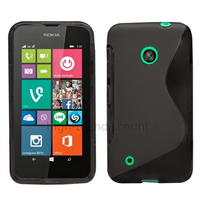 Housse etui coque pochette silicone gel fine pour Nokia Lumia 530 + film ecran - NOIR