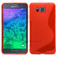 Housse etui coque silicone gel fine pour Samsung Galaxy Alpha G850F + film ecran - ROUGE