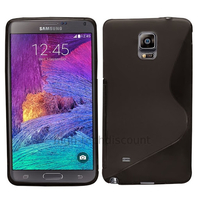 Housse etui coque silicone gel fine pour Samsung Galaxy Note 4 G910F + film ecran - NOIR