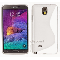 Housse etui coque silicone gel fine pour Samsung Galaxy Note 4 G910F + film ecran - BLANC