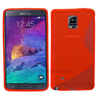 Housse etui coque silicone gel fine pour Samsung Galaxy Note 4 G910F + film ecran - ROUGE