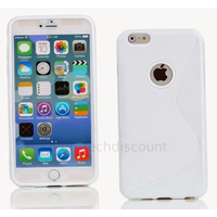 Housse etui coque silicone gel fine pour Apple iPhone 6 (4.7 pouces) + film ecran - BLANC