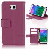 Housse etui coque pochette portefeuille PU cuir pour Samsung Galaxy Alpha G850F + film ecran - MAUVE