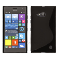 Housse etui coque pochette silicone gel fine pour Nokia Lumia 730 735 + film ecran - NOIR