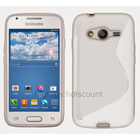 Housse etui coque silicone gel fine pour Samsung G357 Galaxy Ace 4 4G + film ecran - BLANC