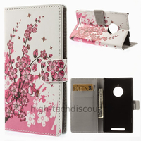 Housse etui coque portefeuille simili cuir pour Nokia Lumia 830 + film ecran - CERISIER