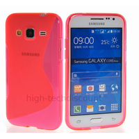 Housse etui coque pochette silicone gel fine pour Samsung G360H Galaxy Core Prime + film ecran - ROSE