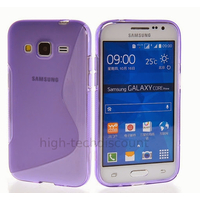 Housse etui coque pochette silicone gel fine pour Samsung G360H Galaxy Core Prime + film ecran - MAUVE