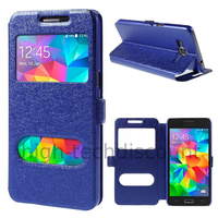 Housse etui coque portefeuille view case pour Samsung G530H Galaxy Grand Prime + film ecran - BLEU