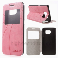 Housse etui coque portefeuille view case pour Samsung G920F Galaxy S6 + film ecran - ROSE CLAIR