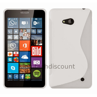 Housse etui coque pochette silicone gel fine pour Microsoft Lumia 640 LTE + film ecran - BLANC TRANSPARENT