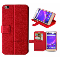 Housse etui coque pochette portefeuille pour ZTE Blade S6 + film ecran - ROUGE