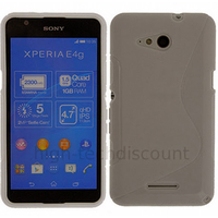 Housse etui coque pochette silicone gel fine pour Sony Xperia E4G + film ecran - BLANC
