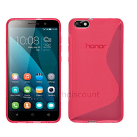 Housse etui coque pochette silicone gel fine pour Huawei Honor 4X + film ecran - ROSE